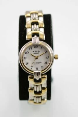 Acqua Donna Orologio Acciaio Inox Argento Oro Acqua Res Bianco Batt Luce Quarzo - Immagine 1 di 3