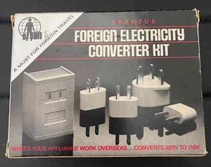 Franzus Foreign Travel Electricity 1600 watt Converter Kit 220v to 110v Vintage - Picture 1 of 4
