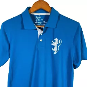 POLO FRANKY MAX Polo Camicia Adulto Blu Medio Ricamata Big Pony Uomo. - Foto 1 di 8