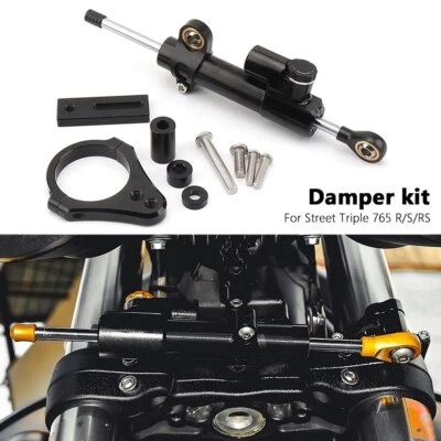 Kit de montaje de soporte de amortiguador de dirección para Street Triple 765 765RS 765R S 2017-2022 Foto 1 de 4