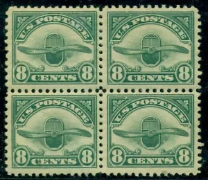 US #C4 8¢ green, Block of 4, og, NH, VF/XF - Bild 1 von 1