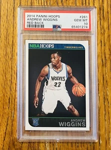 2014 Panini Hoops #261 Andrew Wiggins Timberwolves RC Rookie Red Back PSA 10 Gem - Picture 1 of 2