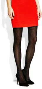 Vince Camuto Tights Black Geo Zag Design Sheer Pantyhose Hosiery Size S/M NWT - Picture 1 of 3