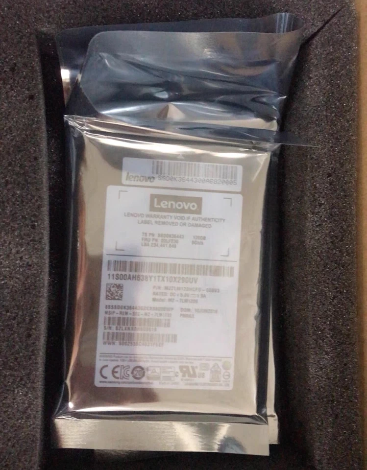 Lenovo PM863 120GB SATA 6Gb/s 2.5"SSD MZ7LM120HCFD SSD0K36443 00LF230 MZ-7LM1200 - Image 1 of 3