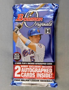2006 BOWMAN ORIGINALS BASEBALL SEALED HOBBY PACK 2 ENCASED AUTOGRAPHED CARDS - Picture 1 of 2