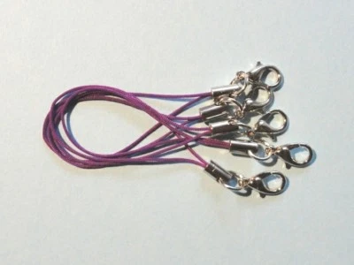 5 Bänder/Band - violett/lila - für Anhänger: Charm/Handy/USB-Stick/etc. *neu* - Bild 1 von 4
