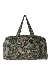 Vera Bradley Chelsea Green Medium Duffle Travel Tote Cotton Bag 34L