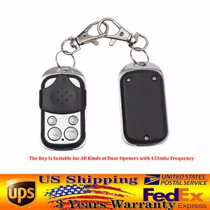 2x 433mhz Universal Cloning Remote Controls Electric Gate Garage Door Opener Key - Picture 1 of 13