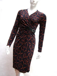 VESTIDO DE TELA ELÁSTICA LAURA ASHLEY AZUL MARINO/ESTAMPADO CÍRCULO ÓXIDO precio de venta sugerido por el fabricante £90 TALLA 8 - Imagen 1 de 9