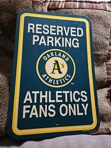 Oakland Athletics Reserved Parking Plastic Sign. 18" x 12"   MLBP 2013 - Picture 1 of 2