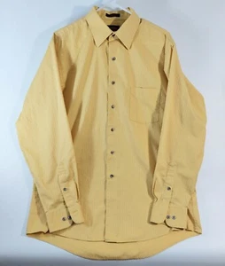 J. Garcia Men's Dress Shirt Yellow Stripes L 16 1/2 34/35 - Picture 1 of 2