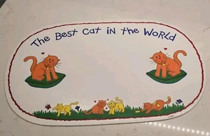 Papel Vtg Cat Placemat Food Water Tray Floor Protector Kitten - Picture 1 of 6