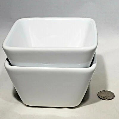 Set of 2 Pampered Chef Simple Additions Fruit Dessert (Sauce) Bowls 4.5" Square - Image 1 of 3