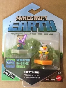 Minecraft Earth Boost Minis Atacando a Steve y Pollo de Desaparición NUEVO - Imagen 1 de 3