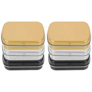 6 Pcs Storage Box Candy Tin Flip-type Rectangular Small Container Metal - Picture 1 of 12
