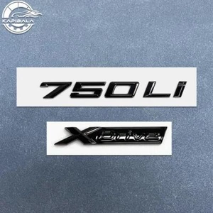 Brillante/Negro Para Serie 7 750Li+XDrive Emblema Número Letras Insignia Maletero Trasero - Imagen 1 de 3