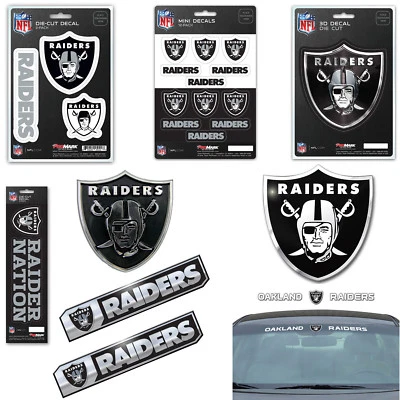 TEAM PROMARK NFL Oakland Raiders Premium Vinyl Decal / Sticker / Emblem - Pick Your Pack