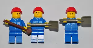 3x Lego Figures Blue Shirt with Double Pockets Button Set 6383 Public Works - Picture 1 of 4