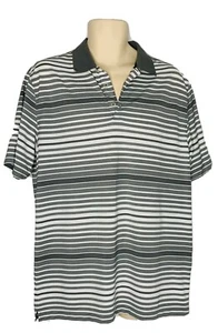 Nike Golf Mens Tour Performance Shirt Dri Fit Gray White Stripes Large - Imagen 1 de 7