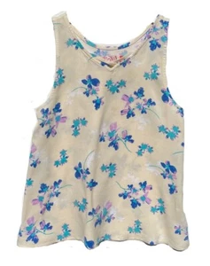 SO Big Girls Sleeveless Yellow Blue Floral Legging Tee Shirt Tunic Top Size 12 - Picture 1 of 6