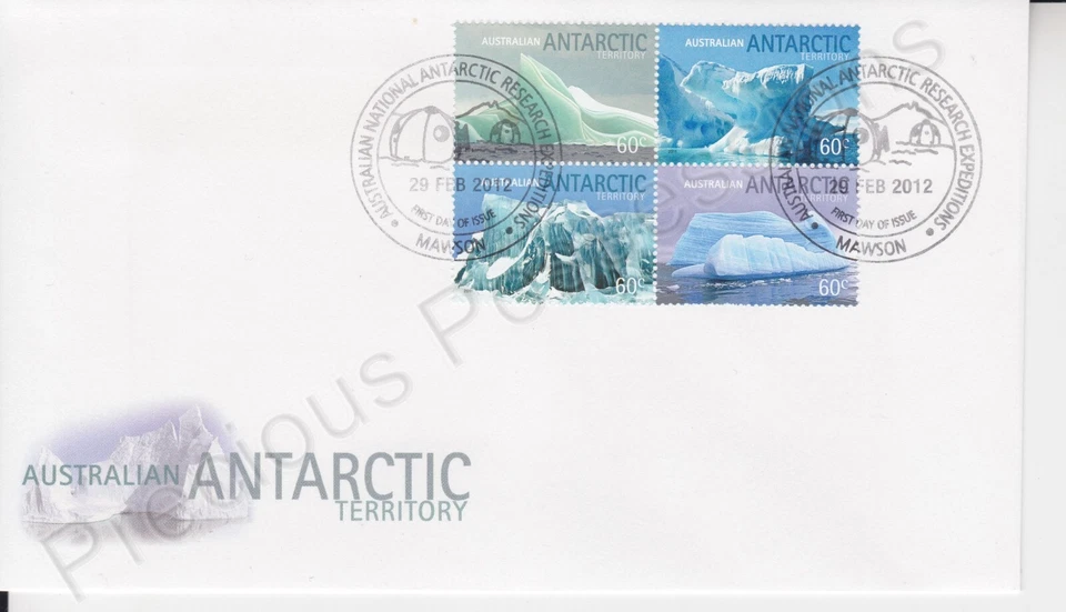 AUSTRALIAN ANTARCTIC TERRITORY AAT FDC 2012 ICEBERGS MAWSON PMK - Image 1 of 1