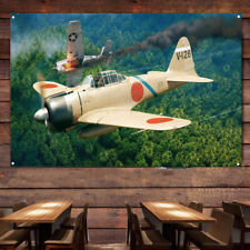 WW II Japan A6M2 Zero Fighter Aircraft Posters Aviation Banner Flag Wall Decor