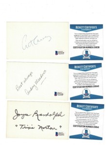 Art Carney Audrey Meadows Joyce Randolph The Honeymooners Signed Cards Beckett
