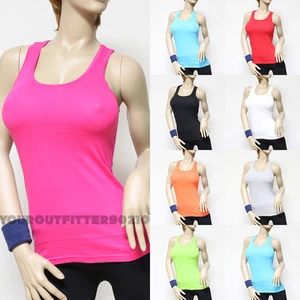 Para mujer 100% algodón espalda elástica camiseta de gimnasio yoga sin mangas nueva - Imagen 1 de 10