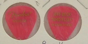 JEFF BECK - OLD VINTAGE 1999 JEFF BECK WHO ELSE PROMO GUITAR PICK - Picture 1 of 1