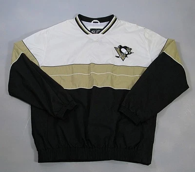 Vtg Pittsburgh Penguins Pullover Windbreaker Mens M NHL Hockey G-III - STAINS - Image 1 of 4