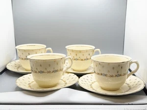 SET TAZZE DA TÈ E PIATTINI VINTAGE A J WILKINSON X4 ROYAL STAFFORDSHIRE SMALTO AL MIELE - Foto 1 di 10