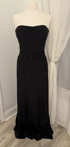 Vestido/Vestido Corsé Largo Negro Sin Tirantes Colección Nicole Miller - Talla 4 NUEVO - Imagen 1 de 6