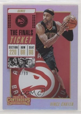 2018-19 Panini Contenders The Finals Ticket /99 Vince Carter #22 HOF - Image 1 of 2
