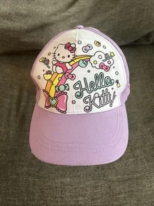 HELLO KITTY Girl's Adjustable Baseball Cap Hat Rainbow Purple  - Picture 1 of 3