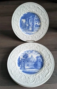 Wedgewood Wistaria Gate Salad Plate 9" Blue RANDOLPH MACON WOMAN'S COLLEGE 5pc - Picture 1 of 10