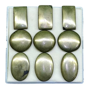9 Stück Natürlich Apache Gold Pyrit 25-32mm Mix Form Lose Cabochon Edelsteine - Picture 1 of 9