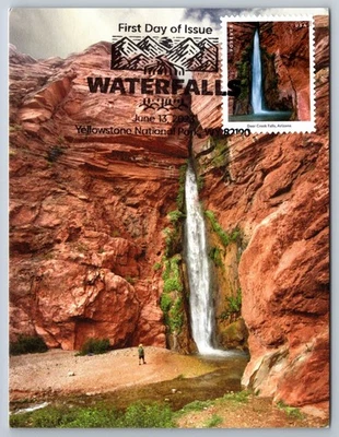 #5800a Waterfalls Deer Creek Falls Arizona FDC Maxi Card - Image 1 of 2