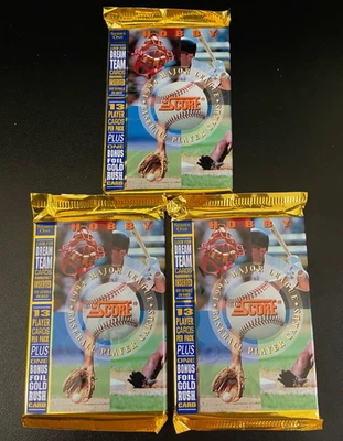 (3) 1994 Score MLB Series 1 Pack's (39 Cards & 3 Gold Rush Cards) total - Image 1 of 2