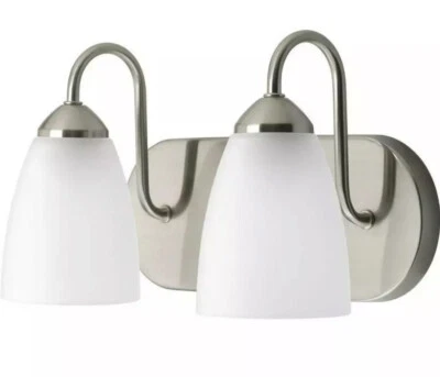 Progress Lighting Gather 2-Light Br. Nickel Fluorescent Bathroom Vanity Light - Image 1 of 4