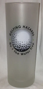 DARTINGTON GOLF GOLFING HAZARDS FROSTED HIGHBALL TUMBLER NO 1 THE WATER TRAP 12z - Picture 1 of 5