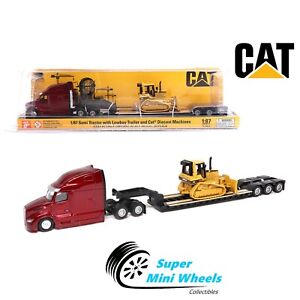 CAT 1:87 Peterbilt Model 579 Tandem Tractor w/ Lowboy Trailer and Cat D5M Dozer
