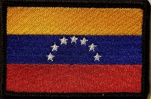 Parche de bandera de VENEZUELA con gancho adhesivo sujetador emblema táctico moral negro - Imagen 1 de 1