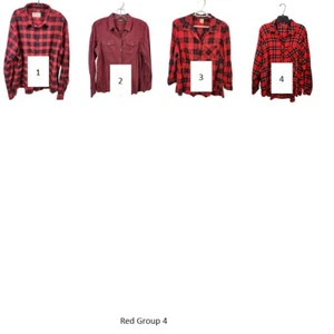 Grupo de franela roja 4 - Elige camisa, diseño y patrón de blanqueamiento - blanqueado/envejecido - Imagen 1 de 15