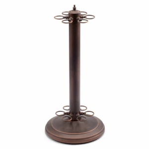 USED Stand-Style Metal Billiard Pool Cue Rack. Holds 6 Pool Cue Sticks. (Bronze) - Picture 1 of 6