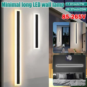 LED Wall Light Sconce Waterproof Outdoor Modern Lamp Exterior Lights Long Strip - Picture 1 of 29