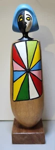 FRANK CORONADO UNSIGNED HARLEQUIN WOOD SCULPTURE 15" - Picture 1 of 8