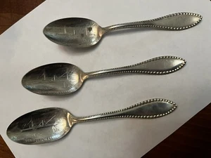 Vintage 1909 Hudson Fulton Celebration Silver Plate Spoons - 3 - Picture 1 of 2