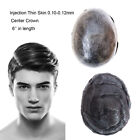 Mens Toupee Human Hair Replacement System Injection Poly Skin Hairpieces 6''