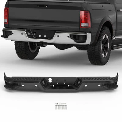 Black Rear Bumper w/ Corner Step Sensor Holes For 2009-2018 Dodge Ram 1500 2500 - Изображение 1 из 4