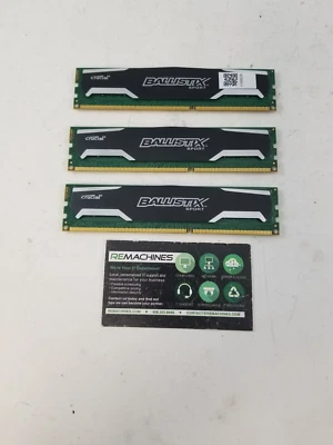 Crucial Ballistix Sport 12GB 3x4GB PC3-12800 BLS4G3D1609DS1S00.16FER2 TESTED FS - Image 1 of 3